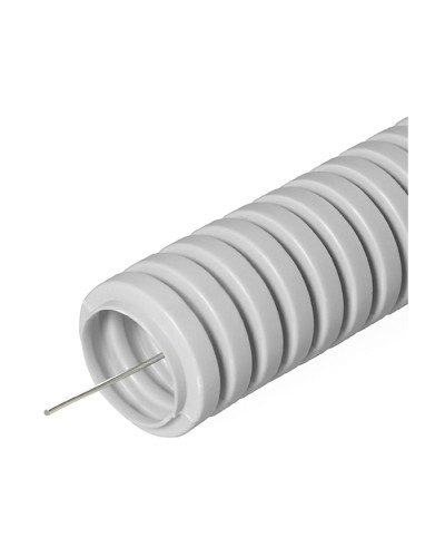 Труба гофрированная ПВХ тяжелая 750 Н серая с/з д20 (100м/4800м уп/пал) Промрукав PR.0120410 в Комсомольске-на-Амуре Труба гофрированная Pintop.ru