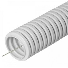 Труба гофрированная ПВХ сверхтяжелая 1100 Н серая с/з д63 (15м/360м уп/пал) Промрукав (PR.0163321)