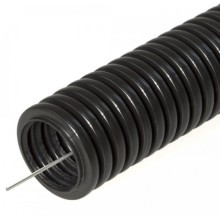 Труба гофрированная ПНД легкая 350 Н безгалогенная (HF) стойкая к ультрафиолету черная с/з д32 (10м/уп) Промрукав (PR02.0128)