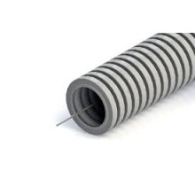 Труба гофрированная ПНД лёгкая 350 Н безгалогенная (HF) стойкая к ультрафиолету серая с/з д20 (100м/4800м уп/пал) Промрукав PR02.0130