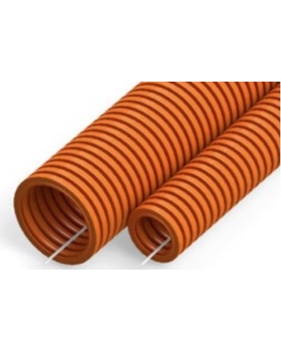 Труба гофрированная ПНД тяжёлая 750 Н безгалогенная (HF) оранжевая с/з д40 (15 м/960 м уп/пал) Промрукав (PR02.0211) в Комсомольске-на-Амуре Труба гофрированная Pintop.ru