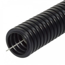 Труба гофрированная ПА негорючая (НГ) стойкая к ультрафиолету (УФ) черная с/з д20 (10м/уп) Промрукав (PR02.0266)