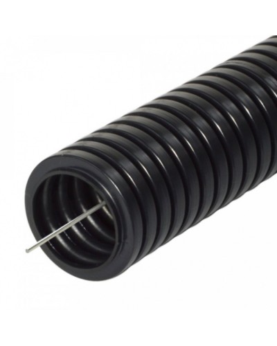 Труба гофрированная ПА негорючая (НГ) стойкая к ультрафиолету (УФ) черная с/з д25 (25м/уп) Промрукав (PR02.0269) в Комсомольске-на-Амуре Труба гофрированная Pintop.ru