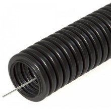 Труба гофрированная ПНД безгалогенная (HF) черная с/з д20 (100м/4800м уп/пал) Строитель Промрукав (PR.022051)