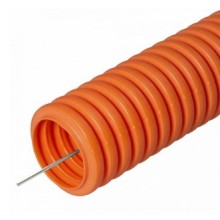 Труба гофрированная ПНД тяжёлая 750 Н безгалогенная (HF) оранжевая с/з д25 (50м/2600м уп/пал) Промрукав (PR.022541о)