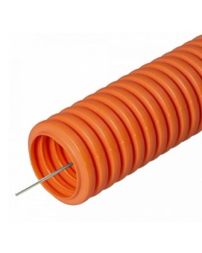 Труба гофрированная ПНД лёгкая 350 Н безгалогенная (HF) оранжевая с/з д50 (15м/660м уп/пал) Промрукав (PR.025061) в Комсомольске-на-Амуре Труба гофрированная Pintop.ru