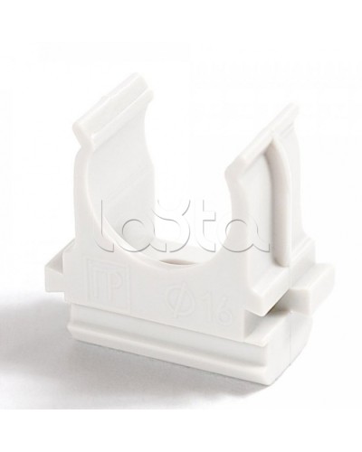 Крепёж-клипса для труб Полистирол белая д16 (100шт/2000шт уп/кор) Промрукав (PR.02716б) в Комсомольске-на-Амуре Держатели, клипсы, скобы Pintop.ru