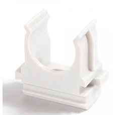 Крепёж-клипса для труб Полистирол белая д20 (100шт/1500шт уп/кор) Промрукав (PR.02720б)