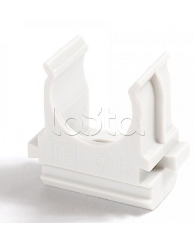 Крепёж-клипса для труб Полистирол белая д40 (15шт/300шт уп/кор) Промрукав (PR.02740б) в Комсомольске-на-Амуре Держатели, клипсы, скобы Pintop.ru