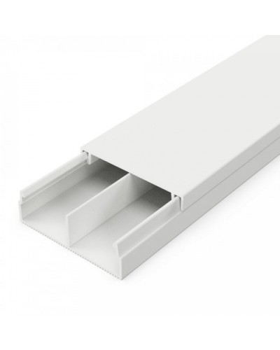 Кабель-канал белый 2-й замок в п/э 30х10 мм с перегородкой (110 м/уп) Промрукав PR03.0239 в Комсомольске-на-Амуре Кабель-канал Pintop.ru