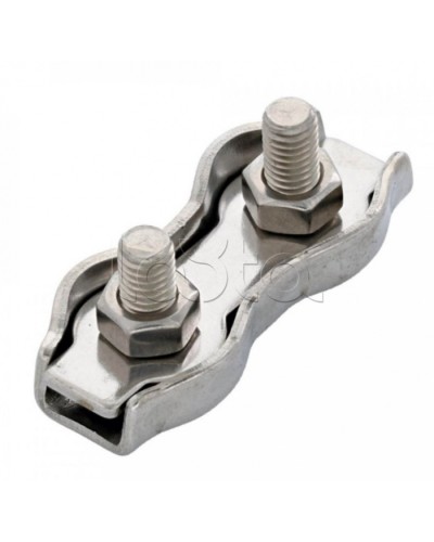 Зажим троса двойной D5мм Duplex (100шт/уп) Промрукав (PR08.3890) в Комсомольске-на-Амуре Держатели, клипсы, скобы Pintop.ru