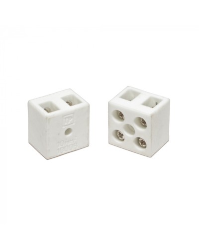 Клемма керамическая латунь 10 мм² 2 пары контактов с крепежным отверстием (5 шт/уп) Промрукав (PR08.7161) в Комсомольске-на-Амуре Аксессуары для кабель-канала Pintop.ru