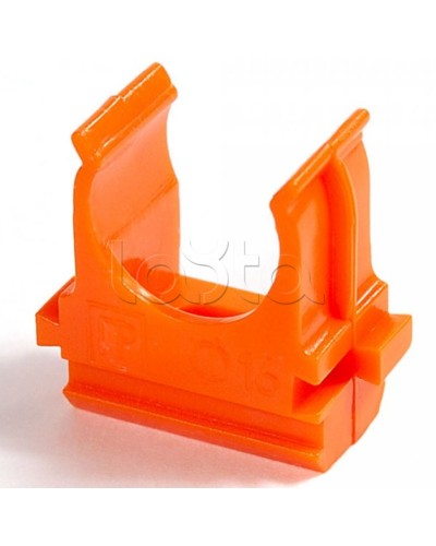 Крепёж-клипса для труб АБС-пластик оранжевая д40 в малой упаковке (10шт/300шт уп/кор) Промрукав (PR13.0116) в Комсомольске-на-Амуре Держатели, клипсы, скобы Pintop.ru