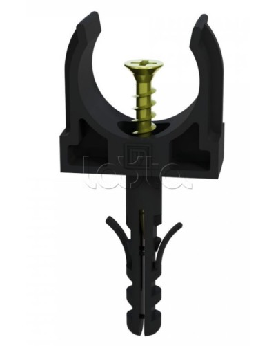 Крепеж-клипса с дюбелем и саморезом черная д16 в малой упаковке (10шт/900шт уп/кор) Промрукав (PR13.0311) в Комсомольске-на-Амуре Крепеж: Дюбели, шурупы, саморезы Pintop.ru