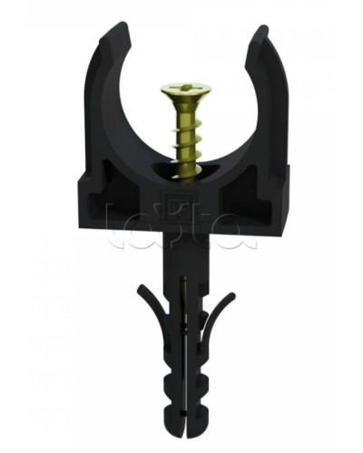 Крепеж-клипса с дюбелем и саморезом черная д20 в малой упаковке (10шт/900шт уп/кор) Промрукав (PR13.0312) в Комсомольске-на-Амуре Крепеж: Дюбели, шурупы, саморезы Pintop.ru