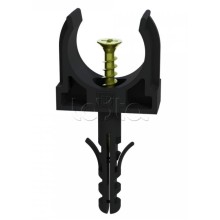 Крепеж-клипса с дюбелем и саморезом черная д25 в малой упаковке (10шт/450шт уп/кор) Промрукав (PR13.0313)