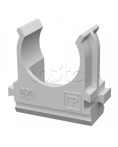 Крепёж-клипса для труб д20 безгалогенная (HF) атмосферостойкая серая (100шт/1500шт уп/кор) Промрукав (PR13.0345) в Комсомольске-на-Амуре Держатели, клипсы, скобы Pintop.ru