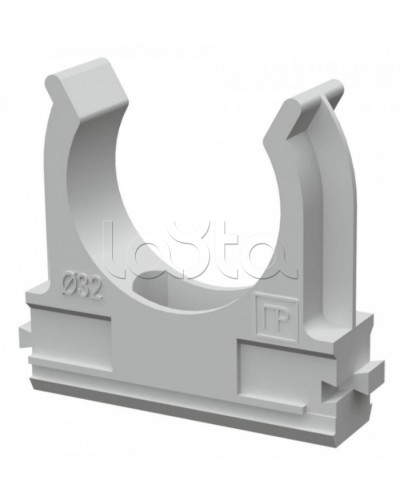 Крепёж-клипса для труб д32 безгалогенная (HF) атмосферостойкая серая (25шт/500шт уп/кор) Промрукав (PR13.0347) в Комсомольске-на-Амуре Держатели, клипсы, скобы Pintop.ru