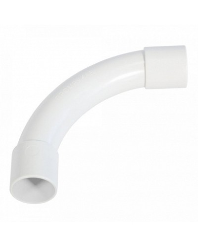 Соединитель угловой белый d20 мм (5шт/300шт уп/кор) Промрукав (PR13.0464) в Комсомольске-на-Амуре Повороты, муфты, тройники Pintop.ru