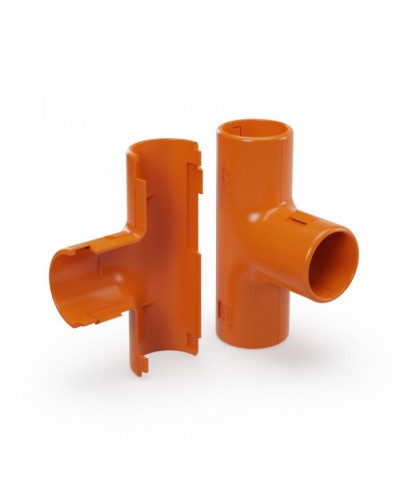 Тройник разборный оранжевый d25 мм (30шт/300шт уп/кор) Промрукав (PR13.1160) в Комсомольске-на-Амуре Повороты, муфты, тройники Pintop.ru