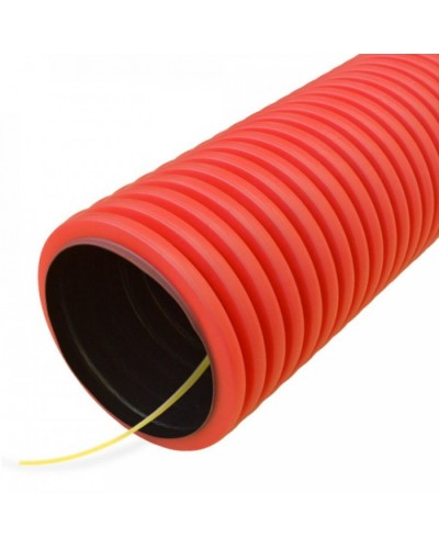 Труба гофрированная двустенная ПНД гибкая тип 750 (SN19) с/з красная д90 (50м/уп) Промрукав (PR15.0049) в Комсомольске-на-Амуре Труба гофрированная Pintop.ru