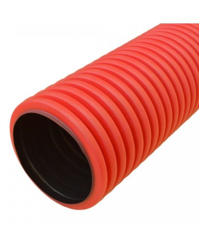 Труба гофрированная двустенная ПНД жесткая тип 750 (SN14) красная д125 6м (36м/уп) Промрукав (PR15.0077) в Комсомольске-на-Амуре Труба гофрированная Pintop.ru