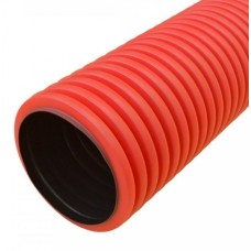 Труба гофрированная двустенная ПНД жесткая тип 450 (SN12) красная д90 5,7м (34,2м/уп) Промрукав (PR15.0119)