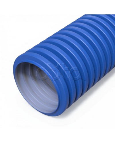 Труба гофр двустенная ПНД гибкая вентиляционная голубая (RAL 5012) d75 мм (50м/уп) Промрукав (PR15.0280) в Комсомольске-на-Амуре Труба гофрированная Pintop.ru