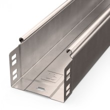 Лоток неперфорированный Стандарт INOX (AISI 409) 100х80х3000 (0,7 мм) (6 м/уп) Промрукав (PR16.2390)