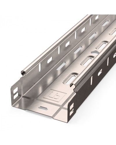 Лоток перфорированный Стандарт INOX (AISI 409) 100х50х3000 (0,7 мм) (6 м/уп) Промрукав (PR16.2411) в Комсомольске-на-Амуре Кабельные лотки Pintop.ru