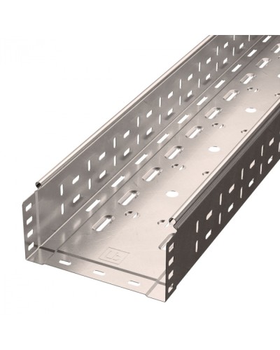 Лоток перфорированный Стандарт INOX (AISI 409) 200х100х3000 (0,8 мм) (6 м/уп) Промрукав (PR16.2416) в Комсомольске-на-Амуре Кабельные лотки Pintop.ru