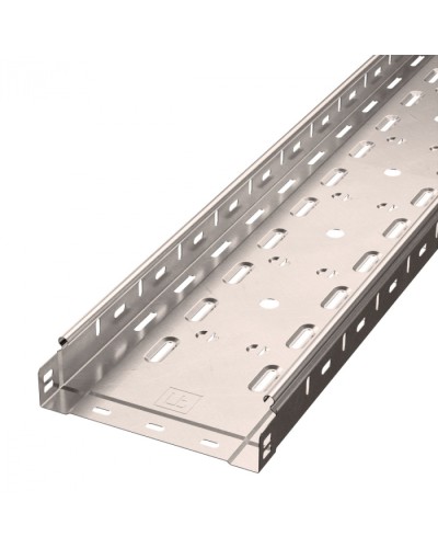 Лоток перфорированный Стандарт INOX (AISI 409) 200х50х3000 (0,8 мм) (6 м/уп) Промрукав (PR16.2417) в Комсомольске-на-Амуре Кабельные лотки Pintop.ru