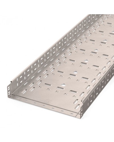 Лоток перфорированный Стандарт INOX (AISI 409) 400х80х3000 (1,0 мм) (6 м/уп) Промрукав (PR16.2424) в Комсомольске-на-Амуре Кабельные лотки Pintop.ru