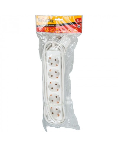 Удлинитель Navigator 71 556 NPE-S-05-500-E-3x0.75с/з 5 гн. 5м в Комсомольске-на-Амуре Блоки розеток Pintop.ru