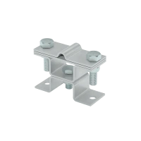 Универсальный держатель на мостовой опоре двойной для прутка Ø 5-8 мм и полосы до 40 мм с 2 пластинами КМ-профиль (XUDMO2-D5-8-B40)