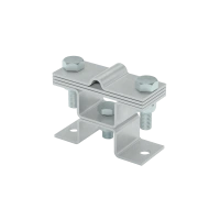 Универсальный держатель на мостовой опоре двойной для прутка Ø 5-8 мм и полосы до 40 мм с 3 пластинами TD КМ-профиль (XUDMO3-D5-8-B40 TD)
